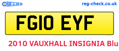 FG10EYF are the vehicle registration plates.