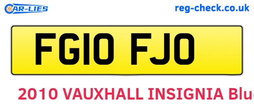 FG10FJO are the vehicle registration plates.