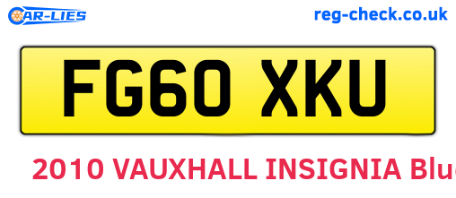 FG60XKU are the vehicle registration plates.