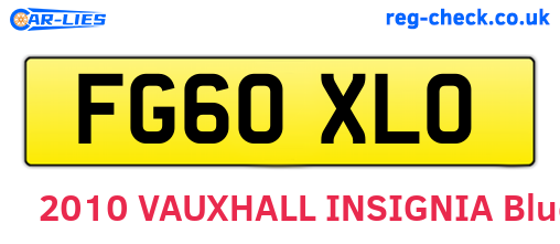 FG60XLO are the vehicle registration plates.