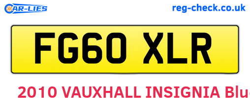 FG60XLR are the vehicle registration plates.
