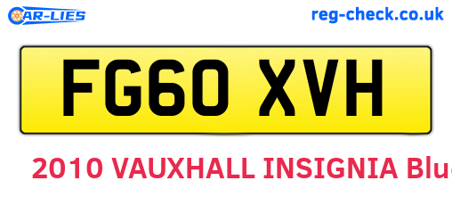 FG60XVH are the vehicle registration plates.