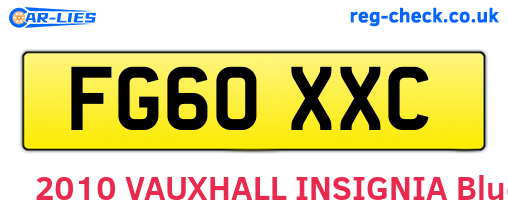 FG60XXC are the vehicle registration plates.
