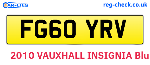 FG60YRV are the vehicle registration plates.