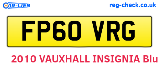 FP60VRG are the vehicle registration plates.
