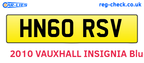 HN60RSV are the vehicle registration plates.