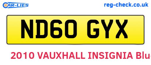ND60GYX are the vehicle registration plates.