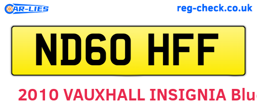 ND60HFF are the vehicle registration plates.