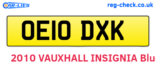 OE10DXK are the vehicle registration plates.