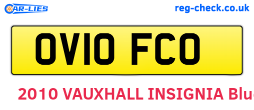 OV10FCO are the vehicle registration plates.