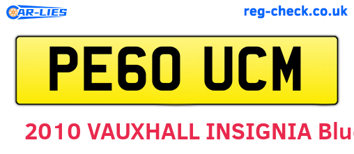 PE60UCM are the vehicle registration plates.