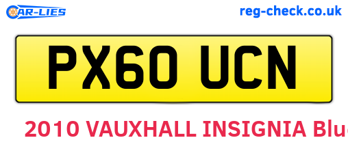 PX60UCN are the vehicle registration plates.