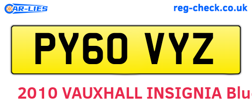 PY60VYZ are the vehicle registration plates.