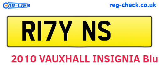 R17YNS are the vehicle registration plates.