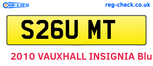 S26UMT are the vehicle registration plates.