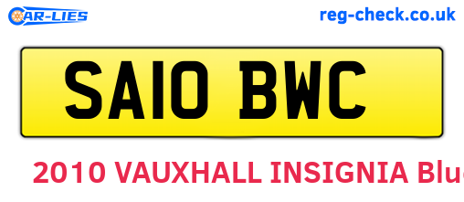 SA10BWC are the vehicle registration plates.