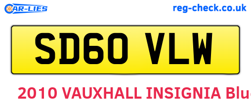 SD60VLW are the vehicle registration plates.