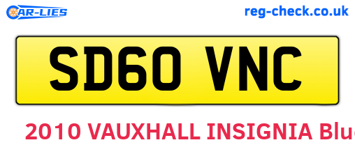 SD60VNC are the vehicle registration plates.