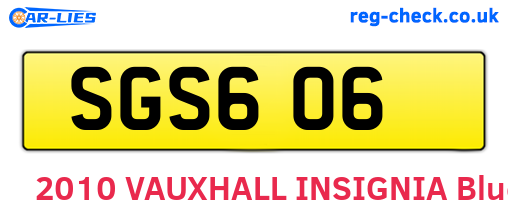 SGS606 are the vehicle registration plates.
