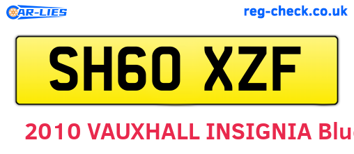 SH60XZF are the vehicle registration plates.
