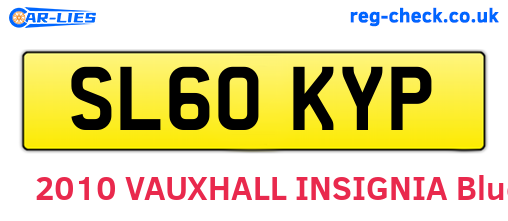 SL60KYP are the vehicle registration plates.