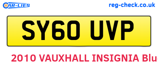 SY60UVP are the vehicle registration plates.