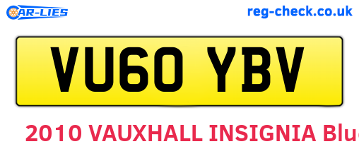 VU60YBV are the vehicle registration plates.