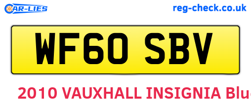 WF60SBV are the vehicle registration plates.
