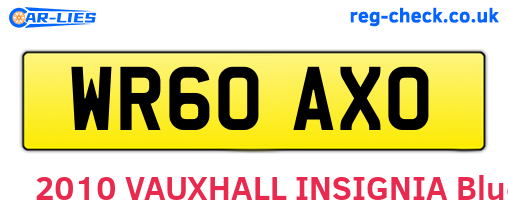 WR60AXO are the vehicle registration plates.