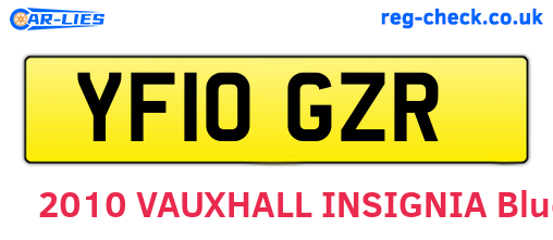 YF10GZR are the vehicle registration plates.