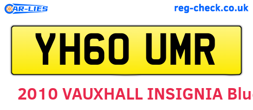 YH60UMR are the vehicle registration plates.