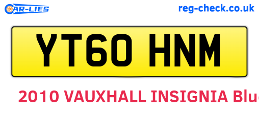 YT60HNM are the vehicle registration plates.
