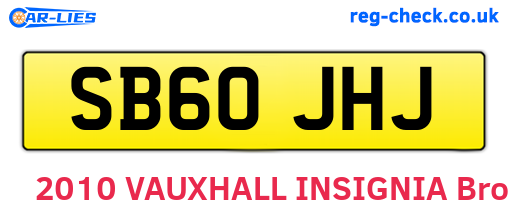 SB60JHJ are the vehicle registration plates.