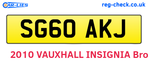 SG60AKJ are the vehicle registration plates.