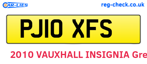 PJ10XFS are the vehicle registration plates.