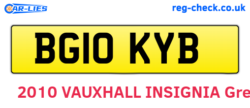 BG10KYB are the vehicle registration plates.