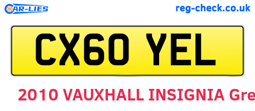 CX60YEL are the vehicle registration plates.