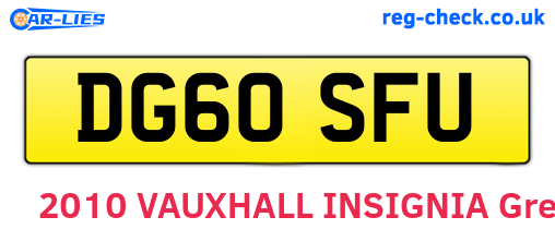 DG60SFU are the vehicle registration plates.
