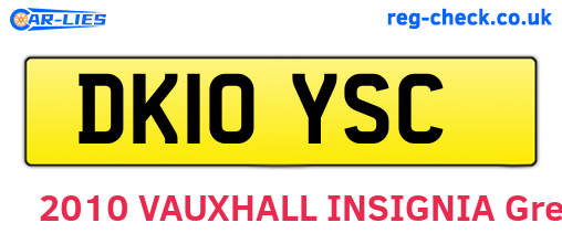 DK10YSC are the vehicle registration plates.