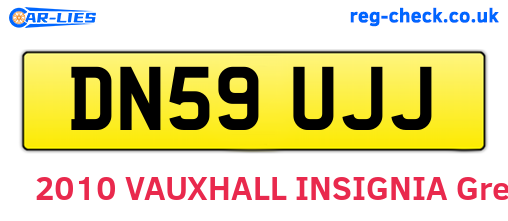 DN59UJJ are the vehicle registration plates.