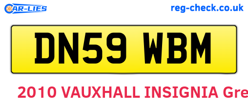 DN59WBM are the vehicle registration plates.