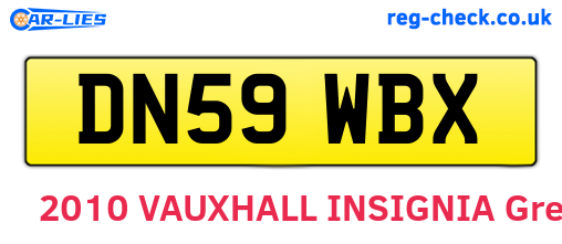 DN59WBX are the vehicle registration plates.