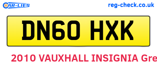 DN60HXK are the vehicle registration plates.