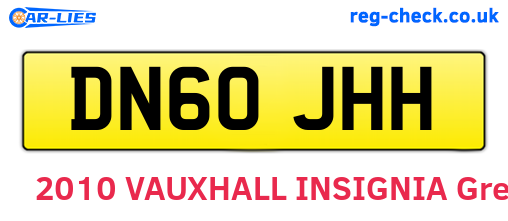 DN60JHH are the vehicle registration plates.