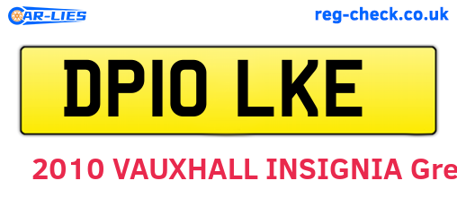 DP10LKE are the vehicle registration plates.