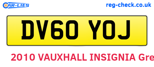 DV60YOJ are the vehicle registration plates.