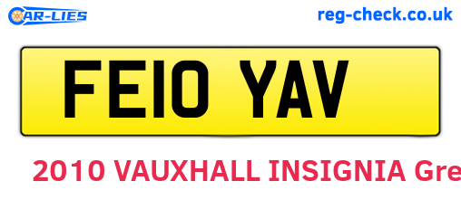 FE10YAV are the vehicle registration plates.