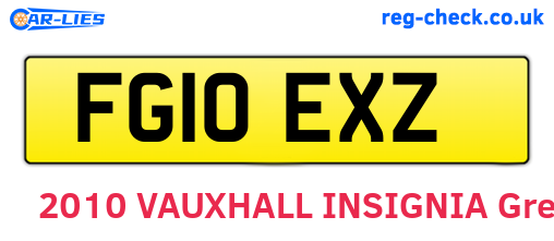 FG10EXZ are the vehicle registration plates.