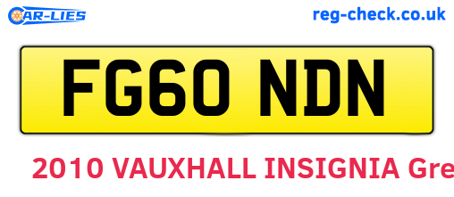 FG60NDN are the vehicle registration plates.