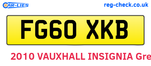 FG60XKB are the vehicle registration plates.